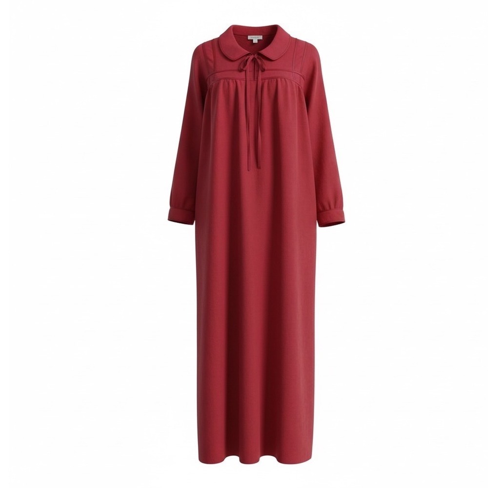 Vintage‎ Intimate Fashions Red Zip Front House Dress USA Made Size L 70s 80s